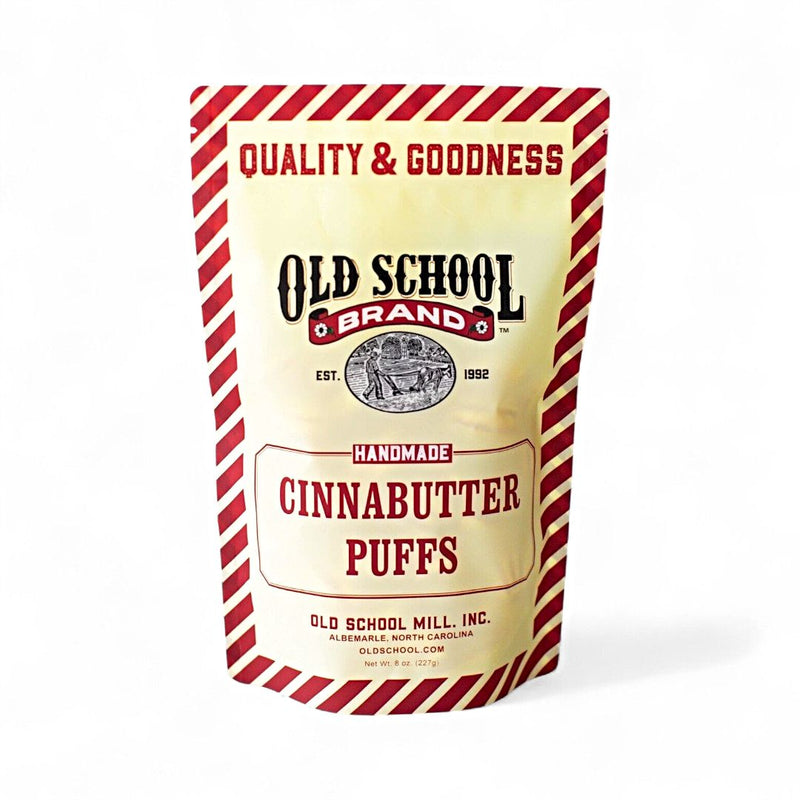 8 oz. package of Old School Brand Cinnabutter Puffs. Smooth, buttery, and a bit of spice in one comforting candy. Order Now at Harvest Array.