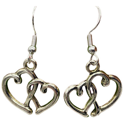 Close up of Hearts Entwined Earrings.