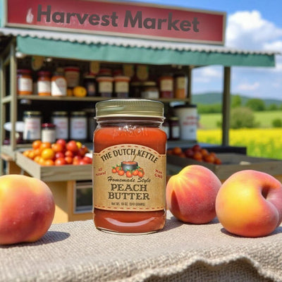 The Dutch Kettle Peach Butter is made in the USA. Get a jar or two from Harvest Array online today.