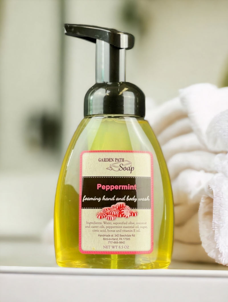 Peppermint Garden Path Soap Foaming Hand and Body Wash