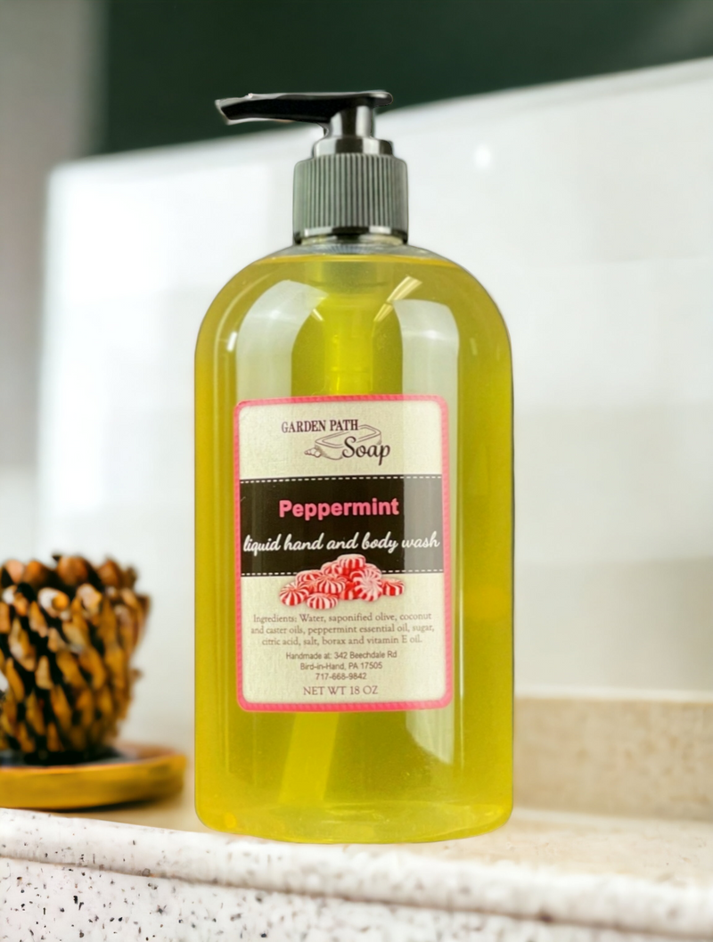 Peppermint Garden Path Soap Liquid Hand and Body Wash