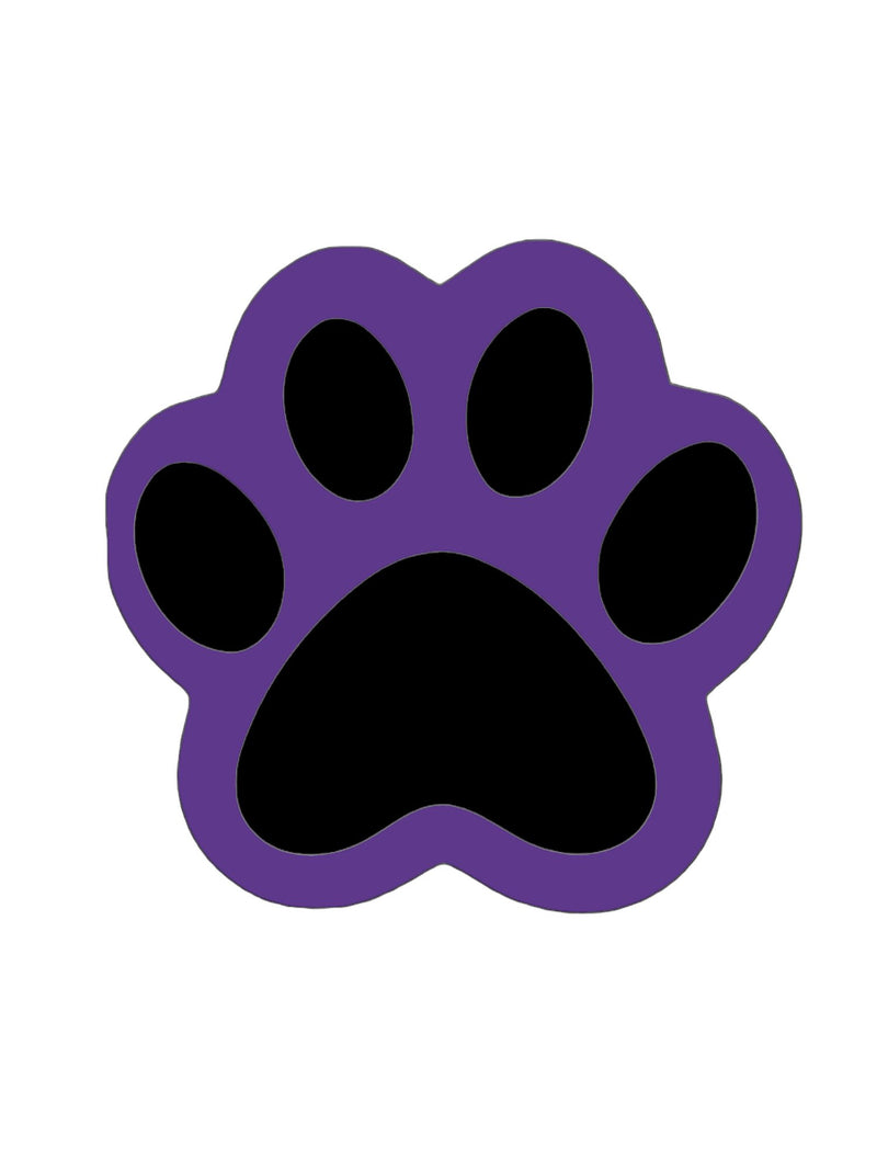 Purple/Black Wooden Paw Print Door Hanger on harvestarray.com