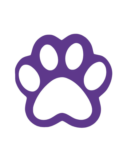Purple/White Wooden Paw Print Door Hanger to show your a fan of the team with this logo.