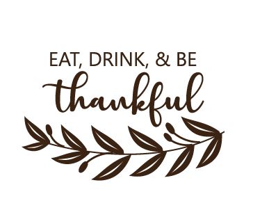 "Eat, Drink, and Be thankful" Engraving Option for Curved Handle Board