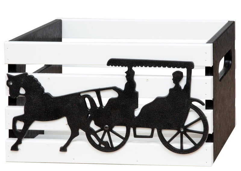 White and Black Handcrafted Amish Poly Crate
