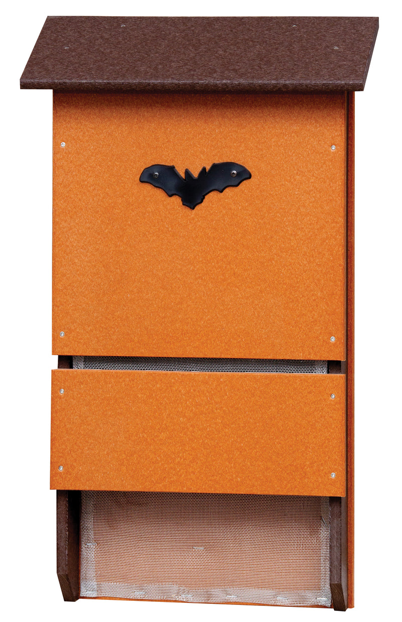 Orange and Brown Amish Made Poly Bat House