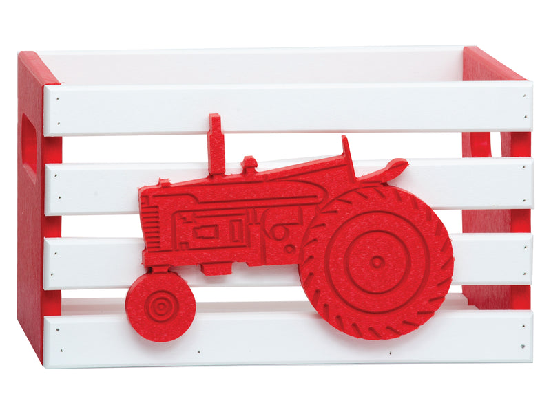 White and Red Handcrafted Amish Poly Crate