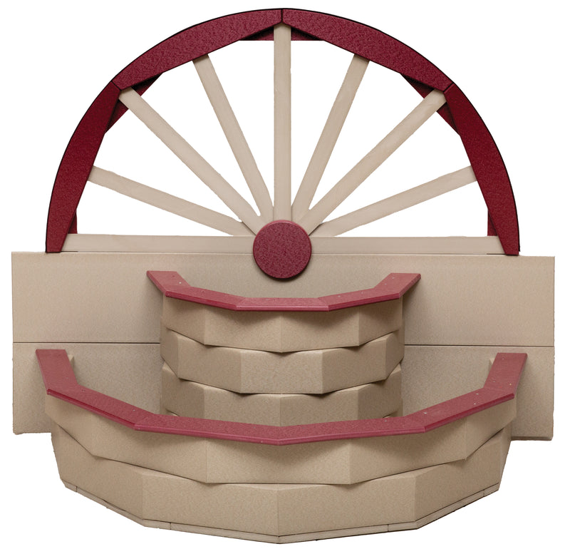 Clay with Red Amish Made Poly Wagon Wheel Planter