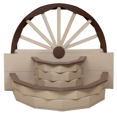 Clay with Brown Amish Made Poly Wagon Wheel Planter