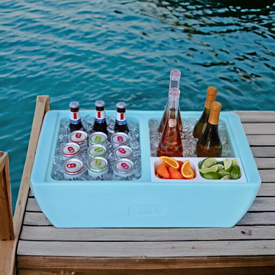 Place a Dubler Cooler full of your favorite beverages at the end of a dock for your own private swim up bar!