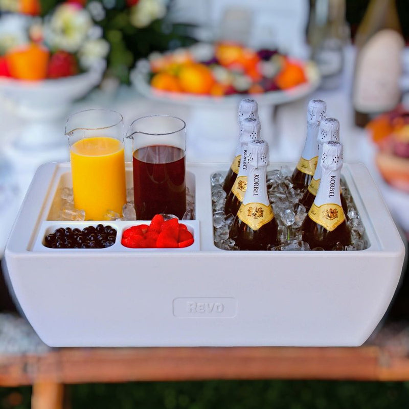 Dubler Party Coolers make the perfect Mimosa bar for commercial or home brunches. 