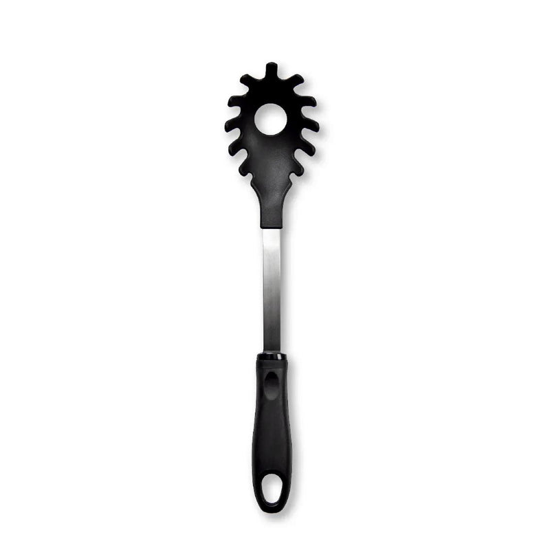 Our Non-Scratch Pasta Server has a one serving hole in the center to measure a single serving of pasta. Check it out at harvestarray.com.
