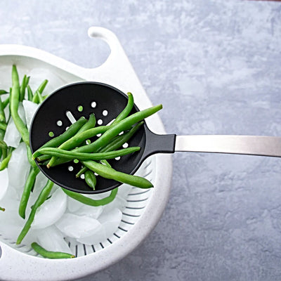 Easily remove vegetables, noodles, or pot stickers from boiling water with our non-scratch skimmer from Rada. Purchase online today at harvestarray.com.