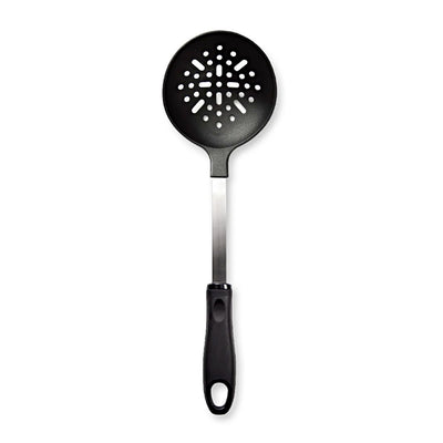 The Rada Non-Scratch Skimmer has both holes and slits to efficiently strain water and a long handle so you don't get burned.