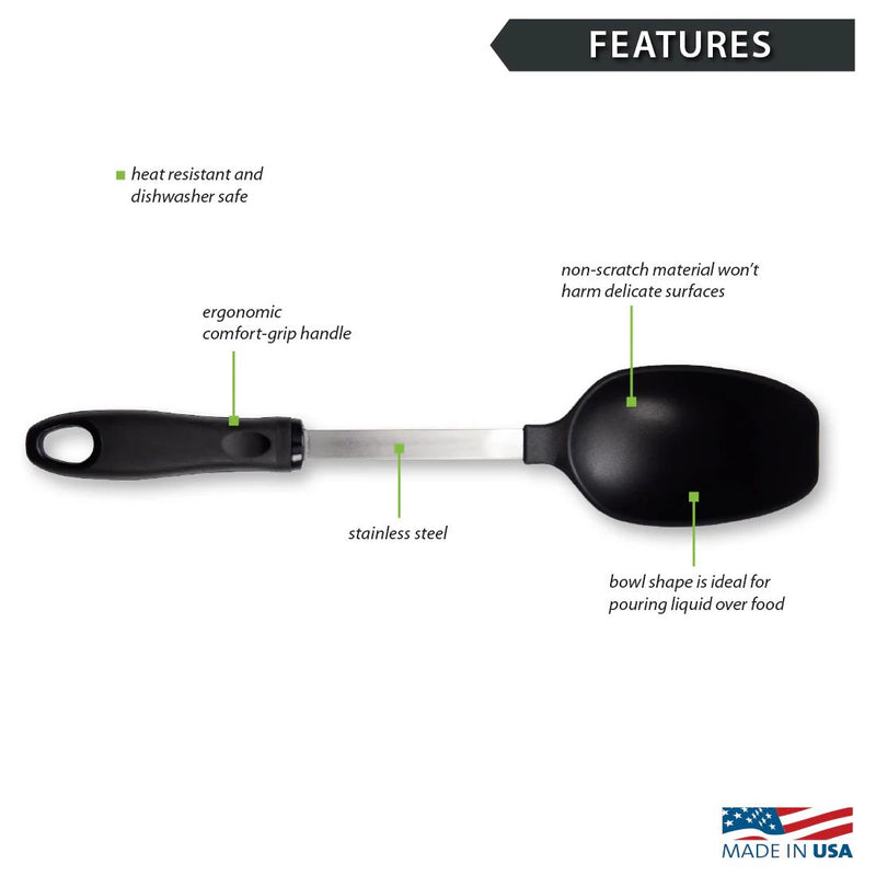 Our Rada Basting Spoon has many features including a new bowl shape ideal for pouring liquid over meat and other food. Made in America.