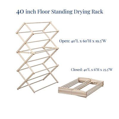 Our 5 feet tall Amish Made Clothes Drying Racks are an eco-friendly way to do laundry. Available in an unassembled kit or preassembled rack.