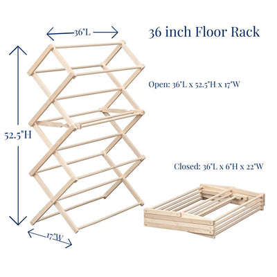 Amish Made 36 inch Floor Standing Drying Rack. Made in the USA.