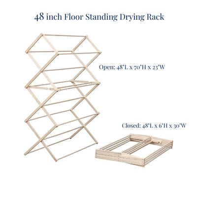 The Amish Made 48 Inch Floor Standing Clothes Rack stands nearly 6 feet tall.