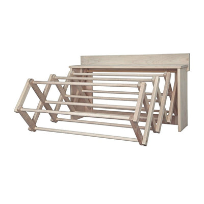 Our 30 inch Wall Unit Clothes Drying Rack extends to 38 inches of eco-friendly drying space.