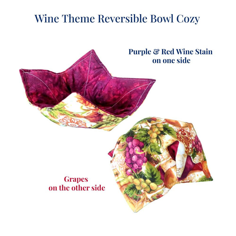 This beautiful Wine Themed Reversible Bowl Cozy makes a great gift for any wine lover! Available at Harvest Array.