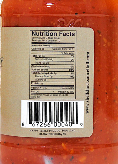 Shell Shock Cocktail Sauce is low in calories and carbohydrates. Made in Blowing Rock, NC.