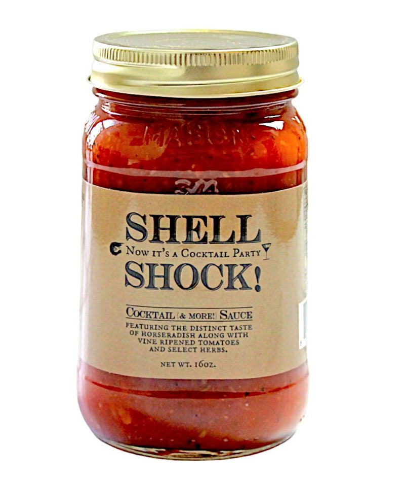 Shell Shock Cocktail Sauce is a distinct combination of horseradish, vine ripe tomatoes, and select herbs. Perfect on shellfish and in Bloody Mary&