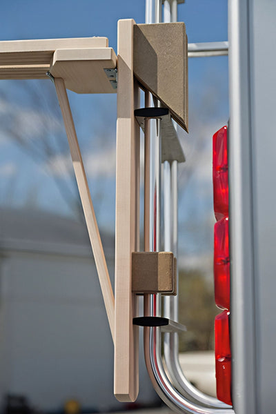 8 Arm Camper Rack hangs right on the ladder of your RV. No Tools Required.
