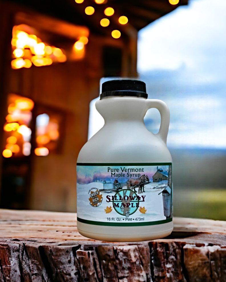 One Pint Jug of Rich Maple Syrup from Vermont. Great for gift giving from Harvest Array.