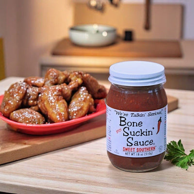 Sweet Southern Spicy Bone Suckin' Sauce made for The Dutch Kettle, sold online only at Harvest Array.