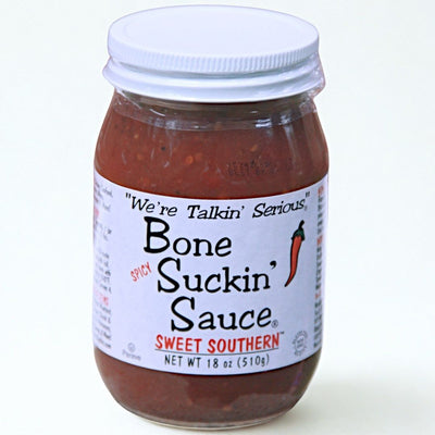each 18 oz. glass jar of Sweet Southern Spicy Bone Suckin' Sauce will give your favorite grilled meat or poultry a flavorful kick. Order at harvestarray.com. 