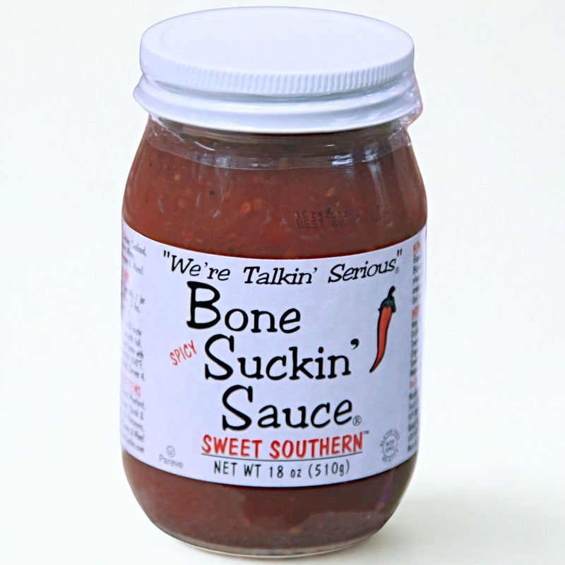 each 18 oz. glass jar of Sweet Southern Spicy Bone Suckin&
