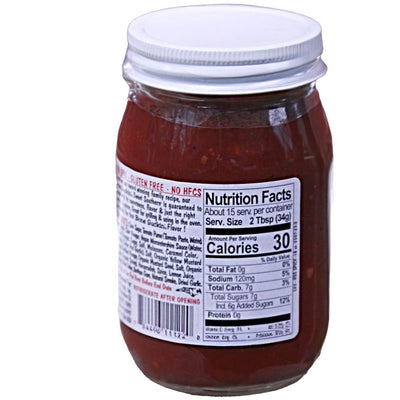 Nutrition Label for Spicy Sweet Southern Bone Suckin' Sauce. Made for the Dutch Kettle, sold online by Harvest Array. 