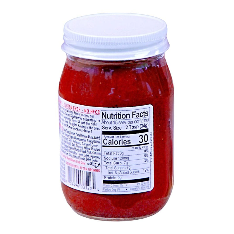 Nutrition facts for Mild Sweet Southern  Bone Suckin&