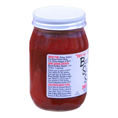 Mild Sweet Southern Bone Suckin' Sauce label has a recipe for Done Suckin' Chicken and other ways to enjoy the sauce. Order today from Harvest Array.