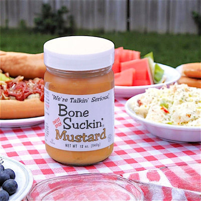 Bone Suckin' Sweet & Spicy Mustard is made for the Dutch Kettle and ready to order from Harvest Array. 