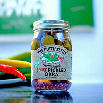 Dutch Kettle Amish Homemade Hot Pickled Okra