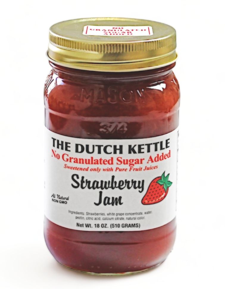The Dutch Kettle No Granulated Sugar Added Strawberry Jam has only all natural ingredients.