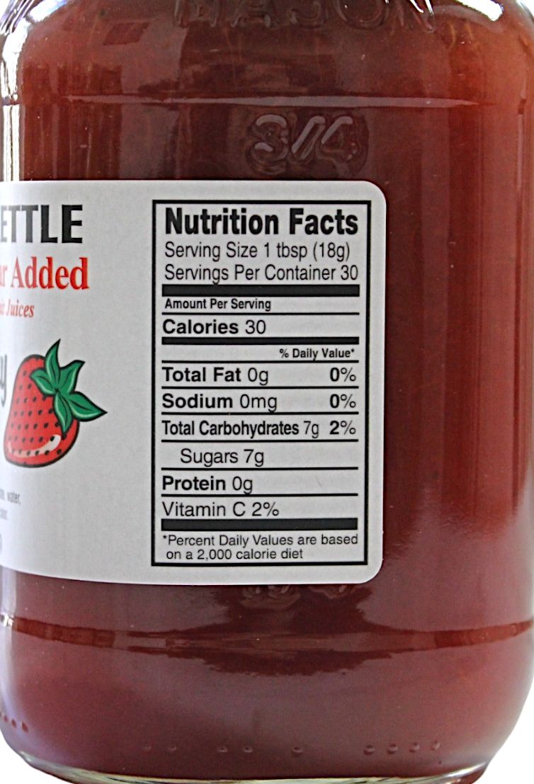 The Dutch Kettle No Granulated Sugar Added Strawberry Jam Nutrition Facts.