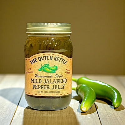 The Dutch Kettle Homestyle Mild Jalapeno Pepper Jelly is available for online purchase at harvestarray.com.