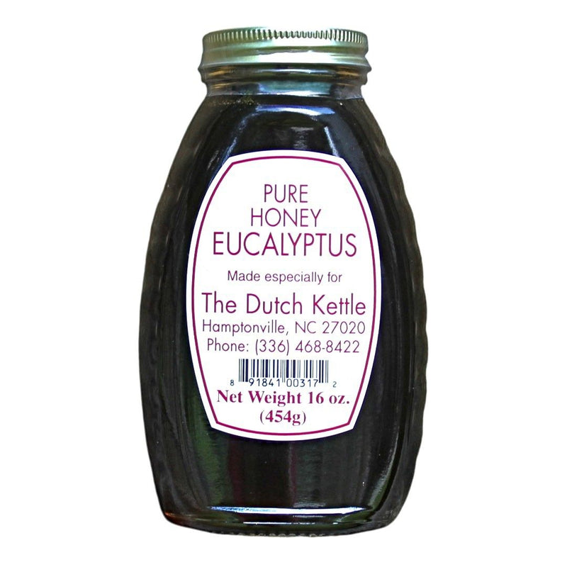 16 oz. Bottle of Pure Eucalyptus Honey  from the Dutch Kettle. Found online Only at harvestarray.com.