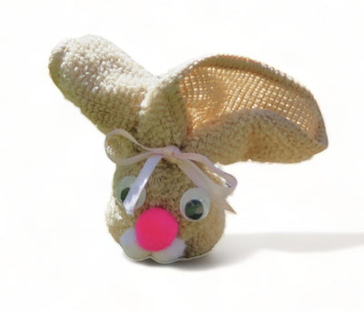 The Tan Washcloth Easter bunny is hand crafted by a woman owned and operated small business!