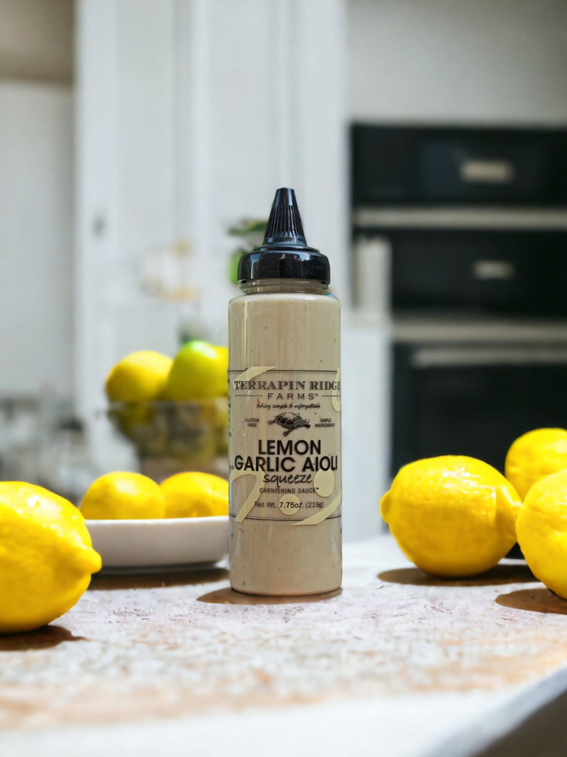 Terrapin Ridge Lemon Garlic Aioli Garnishing Sauce in a 7.75 oz. Squeeze Bottle available at Harvest Array.