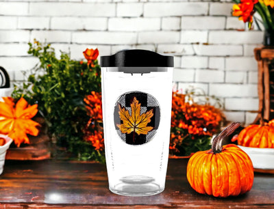 Orange Fall Leaf 16oz. Tervis Tumblers with Lids - Fall Themes