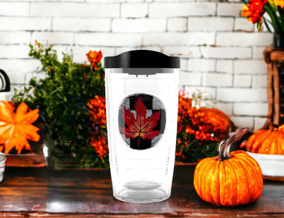 Red Fall Leaf 16oz. Tervis Tumblers with Lids - Fall Themes