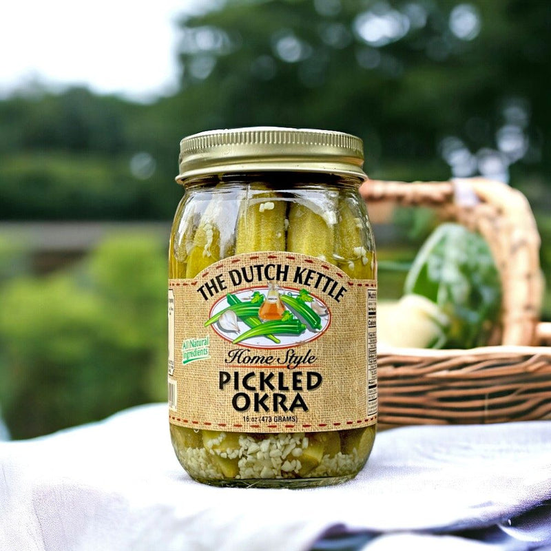 Mild Amish made Pickled Okra from North Carolina. Harvest Array