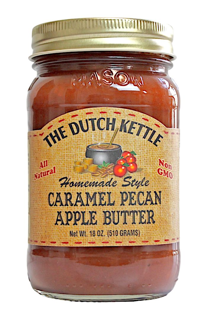 Our Best Selling Caramel Pecan Apple Butter from the Dutch Kettle and Harvest Array.