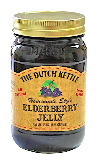 The Dutch Kettle Homemade Style Elderberry Jelly is All Natural and Non-GMO.