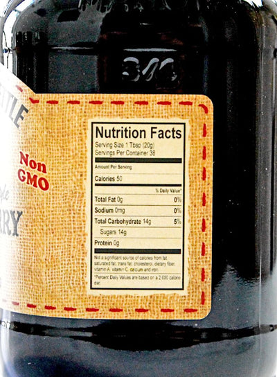 Nutrition facts for The Dutch Kettle Homemade Style Elderberry Jelly -19 ounce jar at Harvest Array