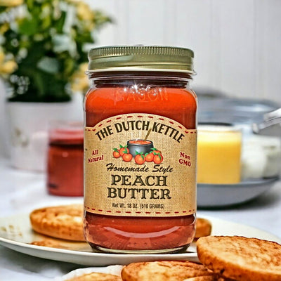 The Dutch Kettle Peach Butter is made in the USA.