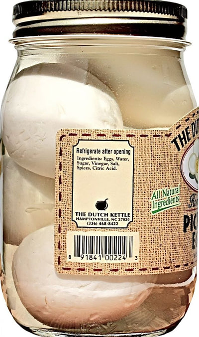 Dutch Kettle Amish Home Style Pickled Eggs are made with all natural ingredients